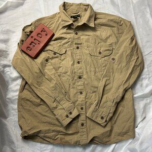 Eddie Bauer Tan Khaki Button Down Shirt Men's Size Extra Large